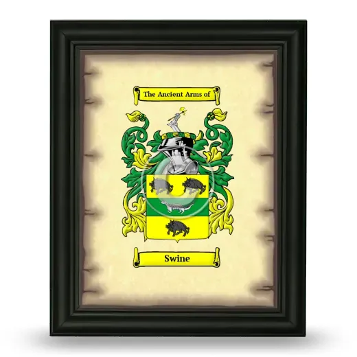 Swine Coat of Arms Framed - Black