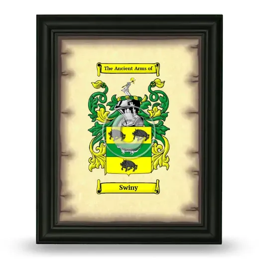 Swiny Coat of Arms Framed - Black