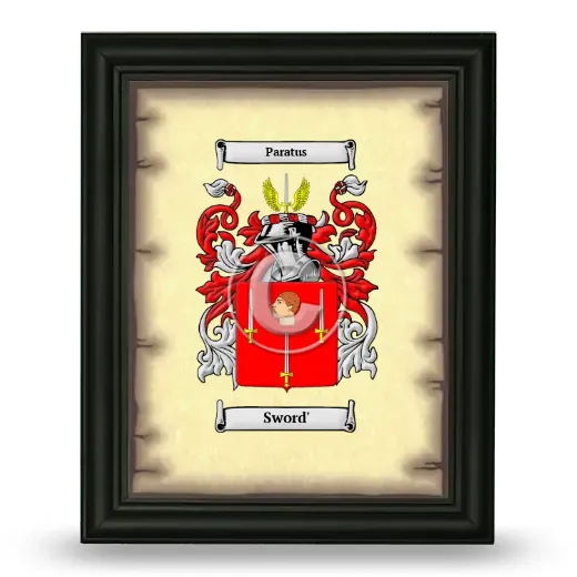 Sword' Coat of Arms Framed - Black
