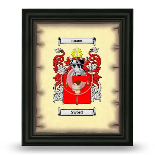 Sword Coat of Arms Framed - Black