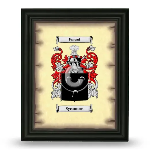 Sycamore Coat of Arms Framed - Black
