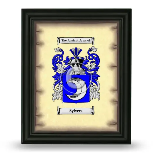 Sylvers Coat of Arms Framed - Black