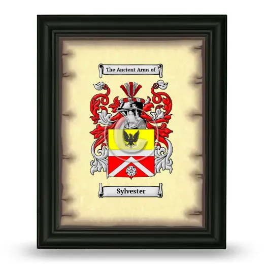 Sylvester Coat of Arms Framed - Black