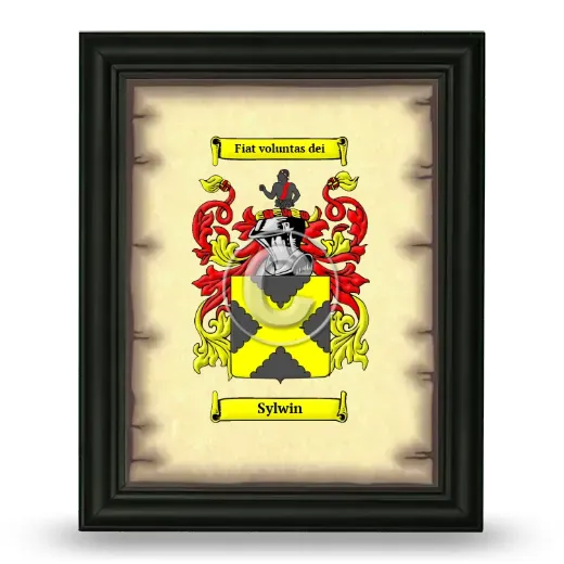 Sylwin Coat of Arms Framed - Black