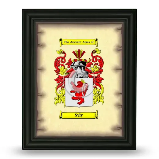 Syly Coat of Arms Framed - Black