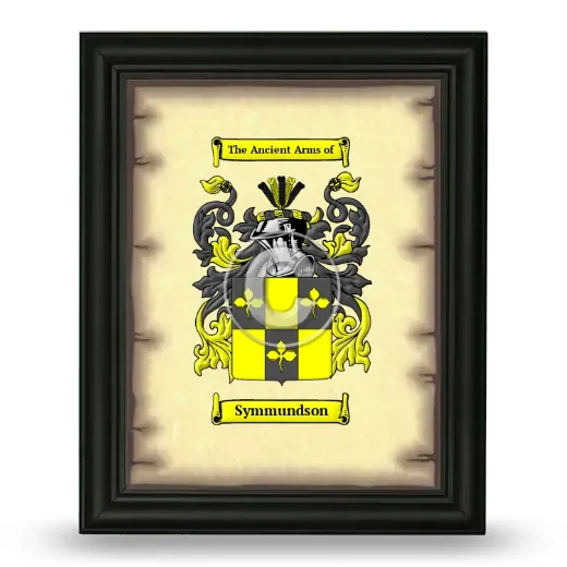 Symmundson Coat of Arms Framed - Black