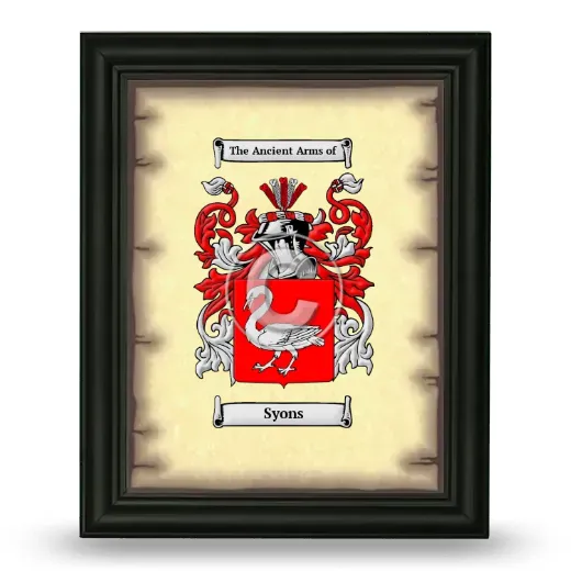 Syons Coat of Arms Framed - Black