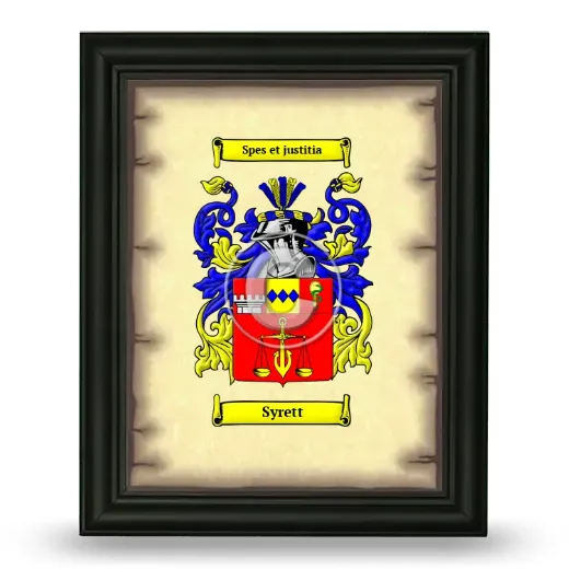 Syrett Coat of Arms Framed - Black