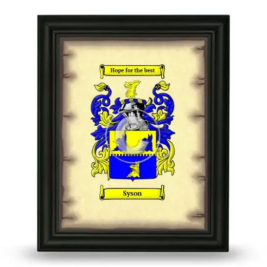 Syson Coat of Arms Framed - Black