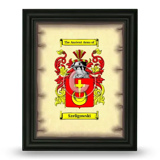Szeligowski Coat of Arms Framed - Black