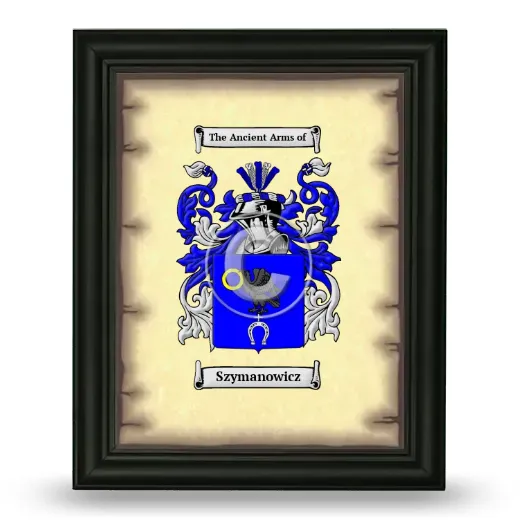 Szymanowicz Coat of Arms Framed - Black