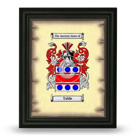 Table Coat of Arms Framed - Black