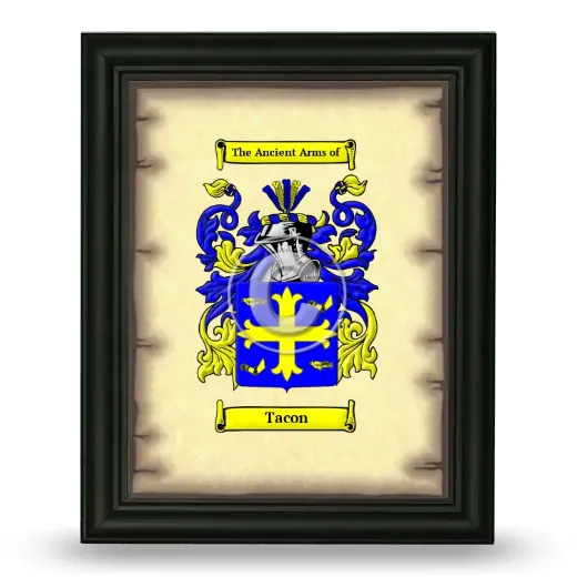 Tacon Coat of Arms Framed - Black