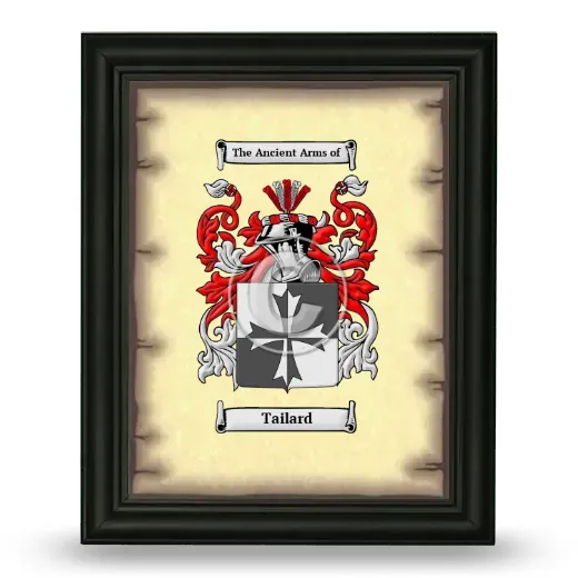 Tailard Coat of Arms Framed - Black