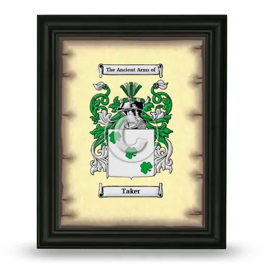 Taker Coat of Arms Framed - Black