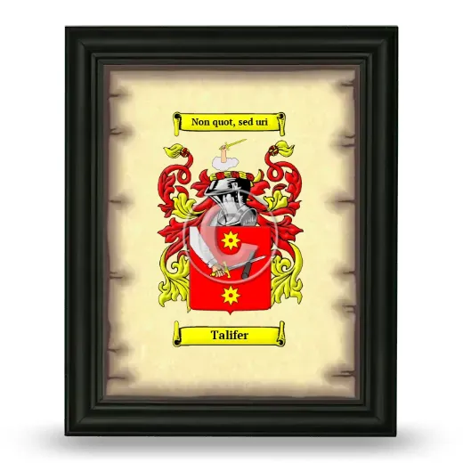 Talifer Coat of Arms Framed - Black
