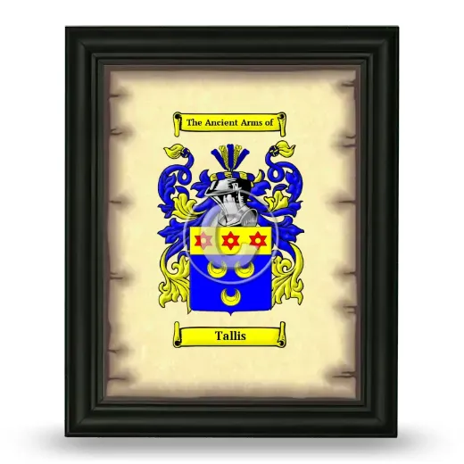 Tallis Coat of Arms Framed - Black