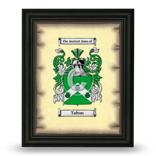Talton Coat of Arms Framed - Black