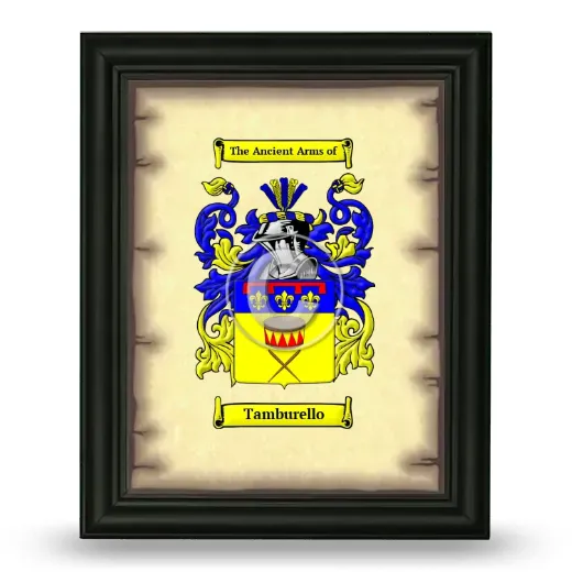 Tamburello Coat of Arms Framed - Black