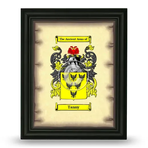 Tanny Coat of Arms Framed - Black