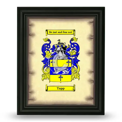 Tapp Coat of Arms Framed - Black