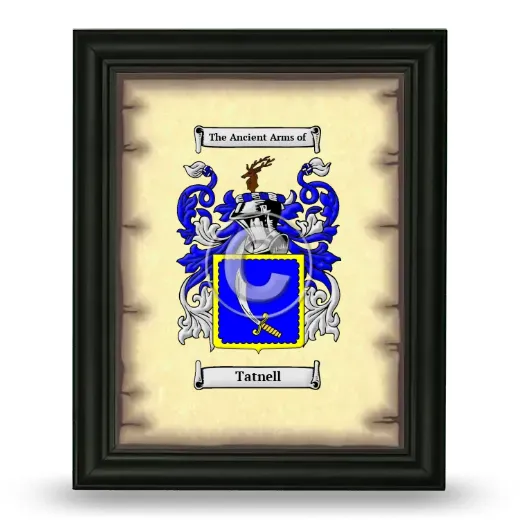 Tatnell Coat of Arms Framed - Black