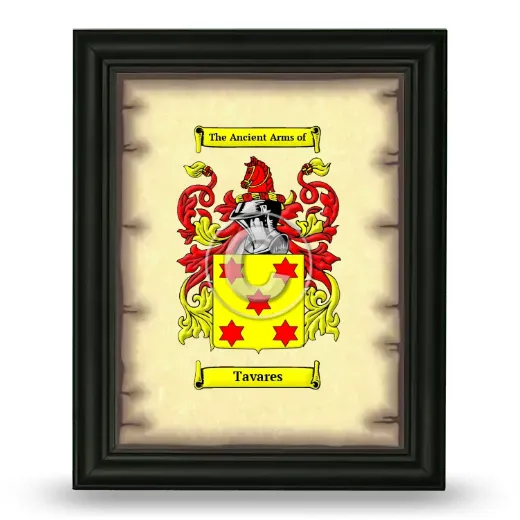 Tavares Coat of Arms Framed - Black