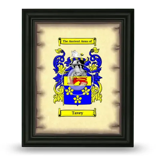 Tavey Coat of Arms Framed - Black