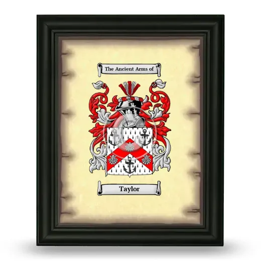 Taylor Coat of Arms Framed - Black