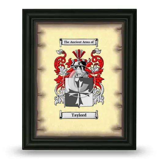 Taylord Coat of Arms Framed - Black
