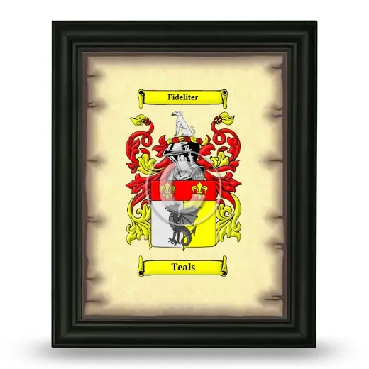 Teals Coat of Arms Framed - Black