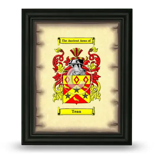Tean Coat of Arms Framed - Black