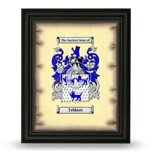 Tebbutt Coat of Arms Framed - Black