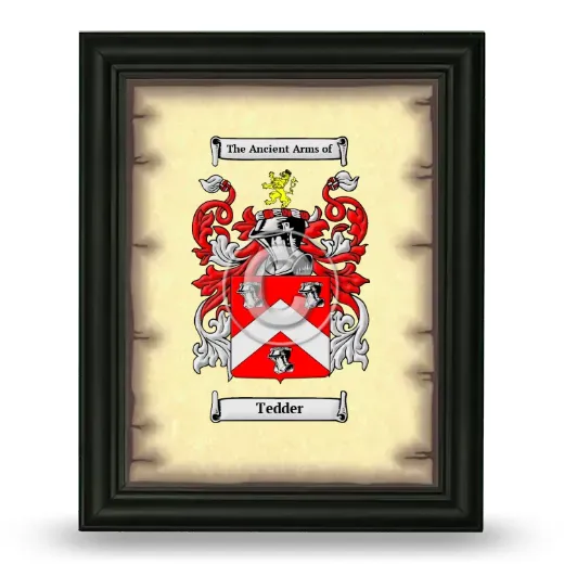 Tedder Coat of Arms Framed - Black