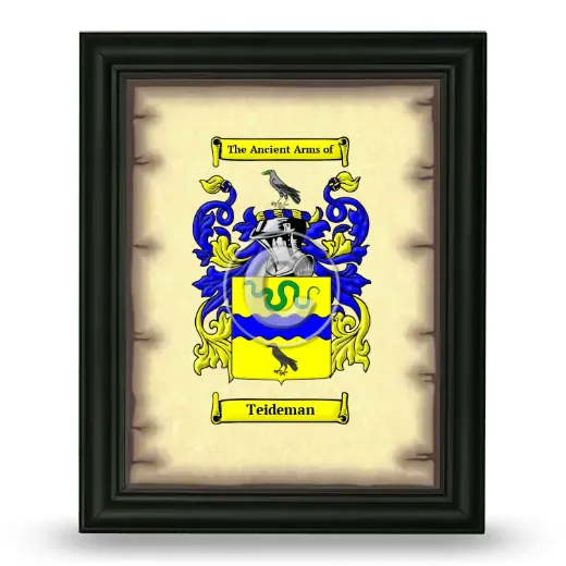Teideman Coat of Arms Framed - Black