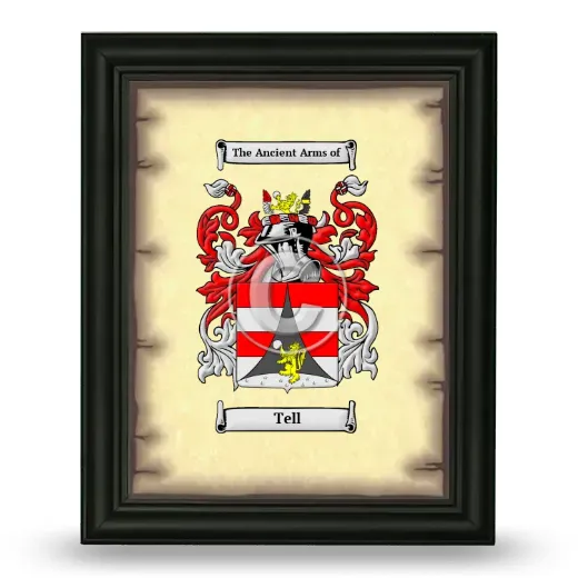 Tell Coat of Arms Framed - Black