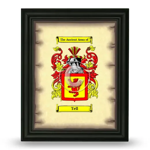 Tell Coat of Arms Framed - Black