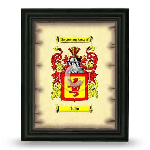 Tello Coat of Arms Framed - Black