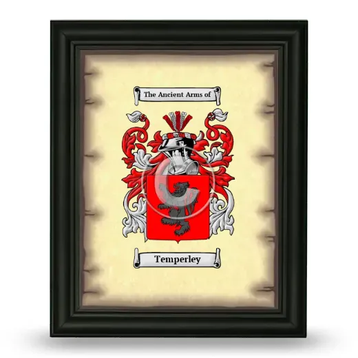 Temperley Coat of Arms Framed - Black