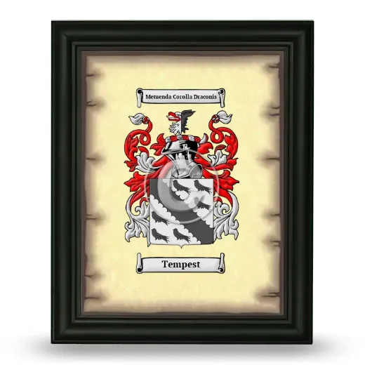 Tempest Coat of Arms Framed - Black