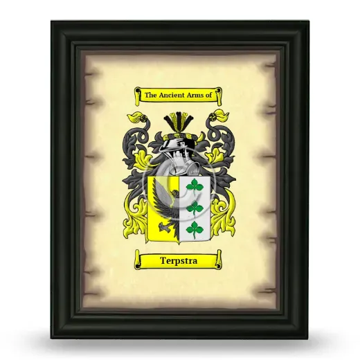 Terpstra Coat of Arms Framed - Black