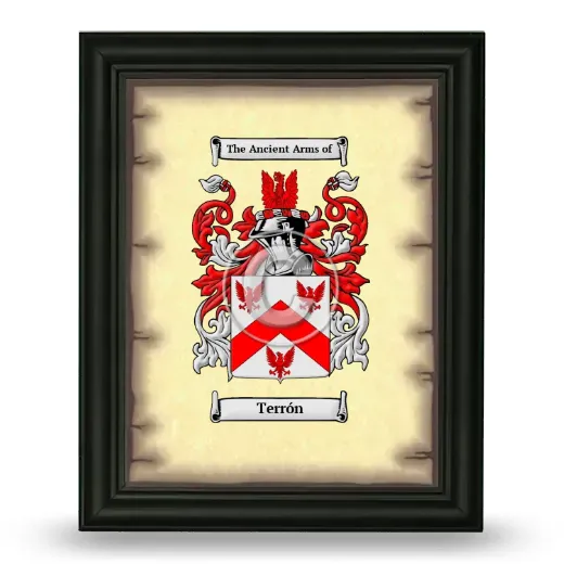 Terrón Coat of Arms Framed - Black