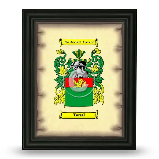 Terrel Coat of Arms Framed - Black