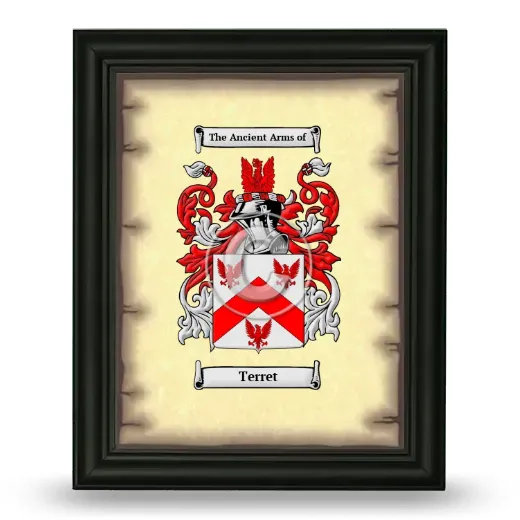 Terret Coat of Arms Framed - Black