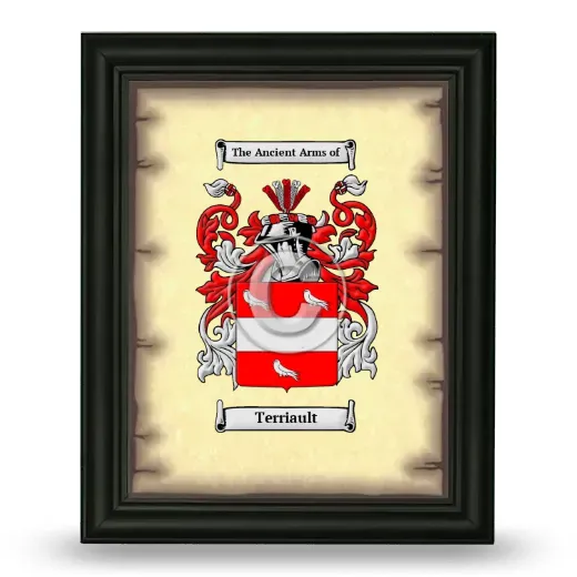 Terriault Coat of Arms Framed - Black