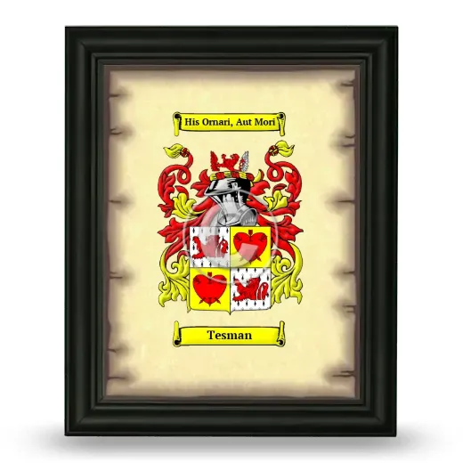 Tesman Coat of Arms Framed - Black