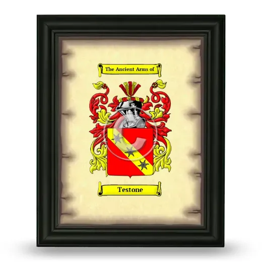 Testone Coat of Arms Framed - Black