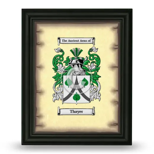 Thayer Coat of Arms Framed - Black