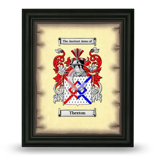Thexton Coat of Arms Framed - Black