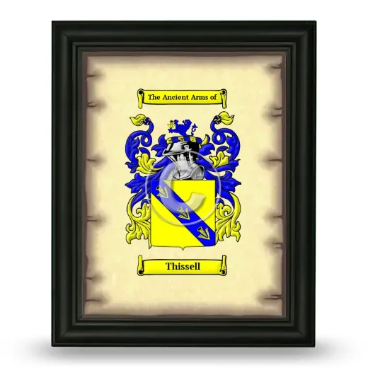 Thissell Coat of Arms Framed - Black
